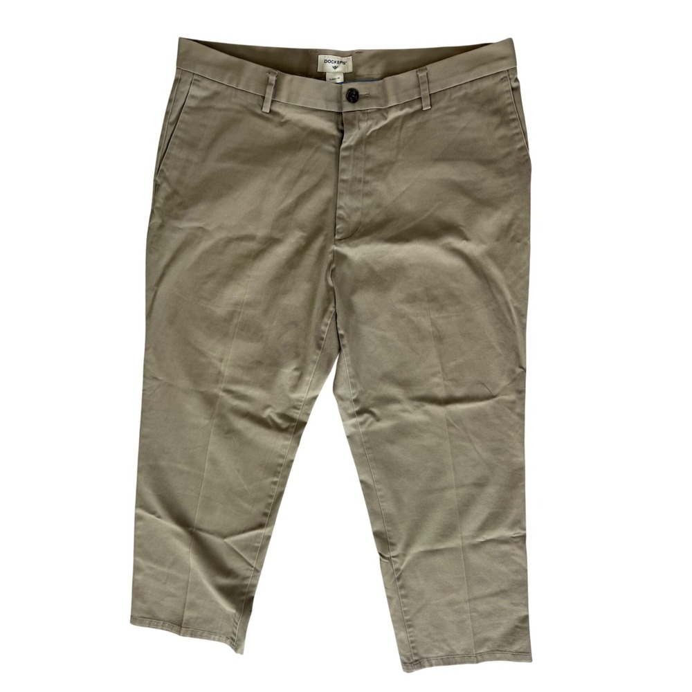 Dockers Mens Classic Fit Chino Pants 38x29 Tan Stretch Casual Trousers Workwear